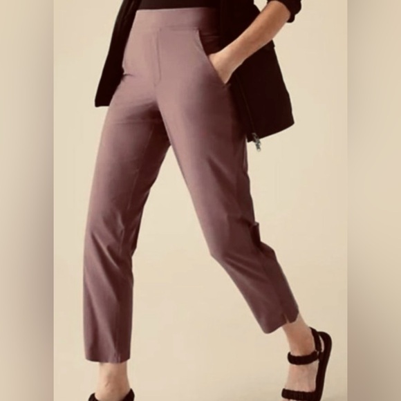 New Athleta Brooklyn Ankle Pants SZ 8 TALL Dull Mauve Color - Picture 4 of 7
